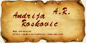 Andrija Rošković vizit kartica